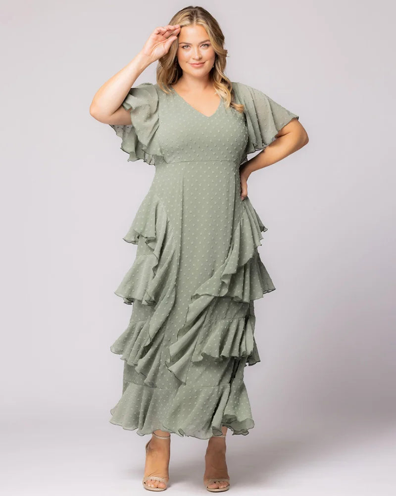Tour de Flounce Chiffon Evening Gown - Sale! Tour de Flounce Chiffon Evening Gown - Sale!