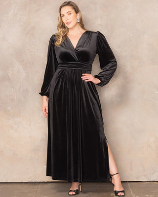 Vivienne Velvet Evening Gown in Onyx