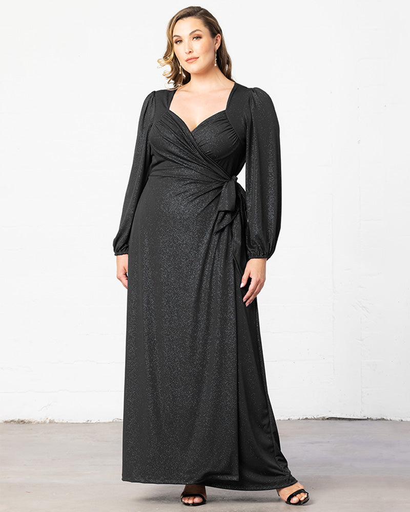 Women's Plus Size Modern Muse Wrap Gown – Kiyonna