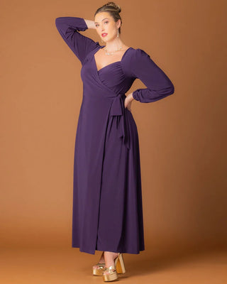 Modern Muse Wrap Gown in Imperial Plum
