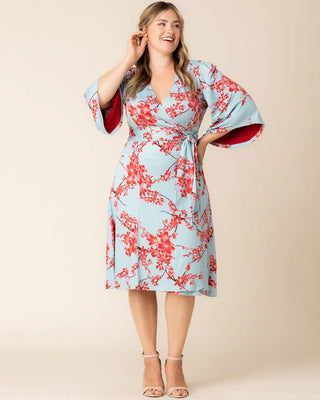 Gemini Wrap Dress in Cherry Blossom Print