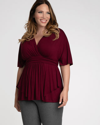 Promenade Top in Burgundy