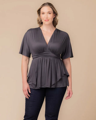 Promenade Top in Charcoal Grey