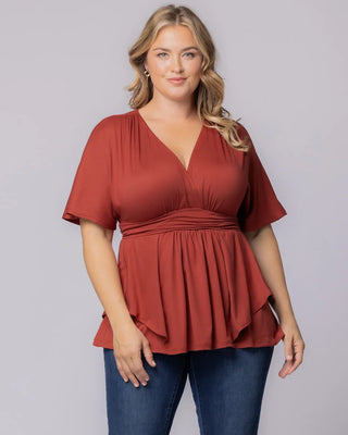 Promenade Top in Terracotta