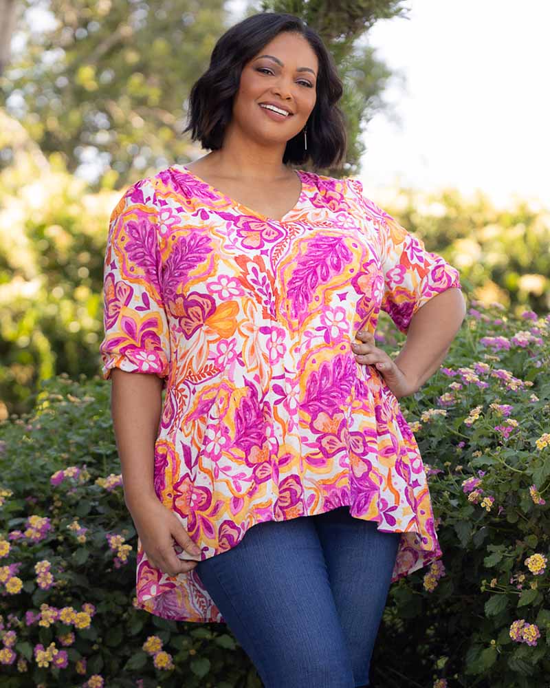 Kiyonna Oasis Flowy Tunic Top