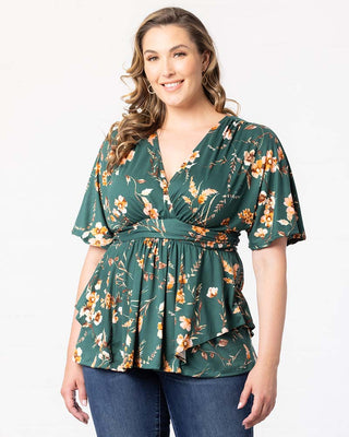 Encore Print Top in Green Garden