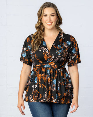 Encore Print Top in Midnight Asters