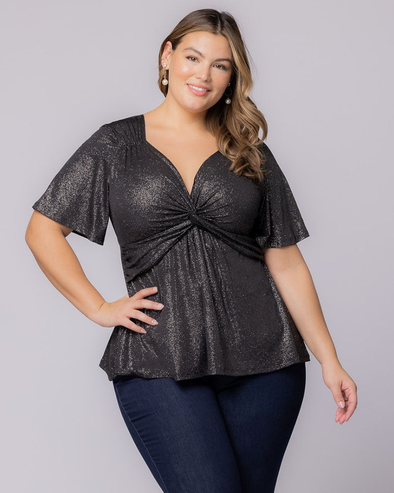 Plus Size Galaxy Glitter Top Kiyonna