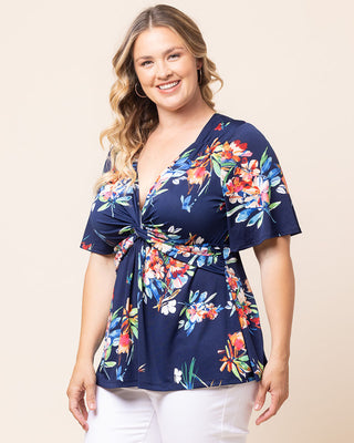 Abby Twist Front Top in Belize Blooms