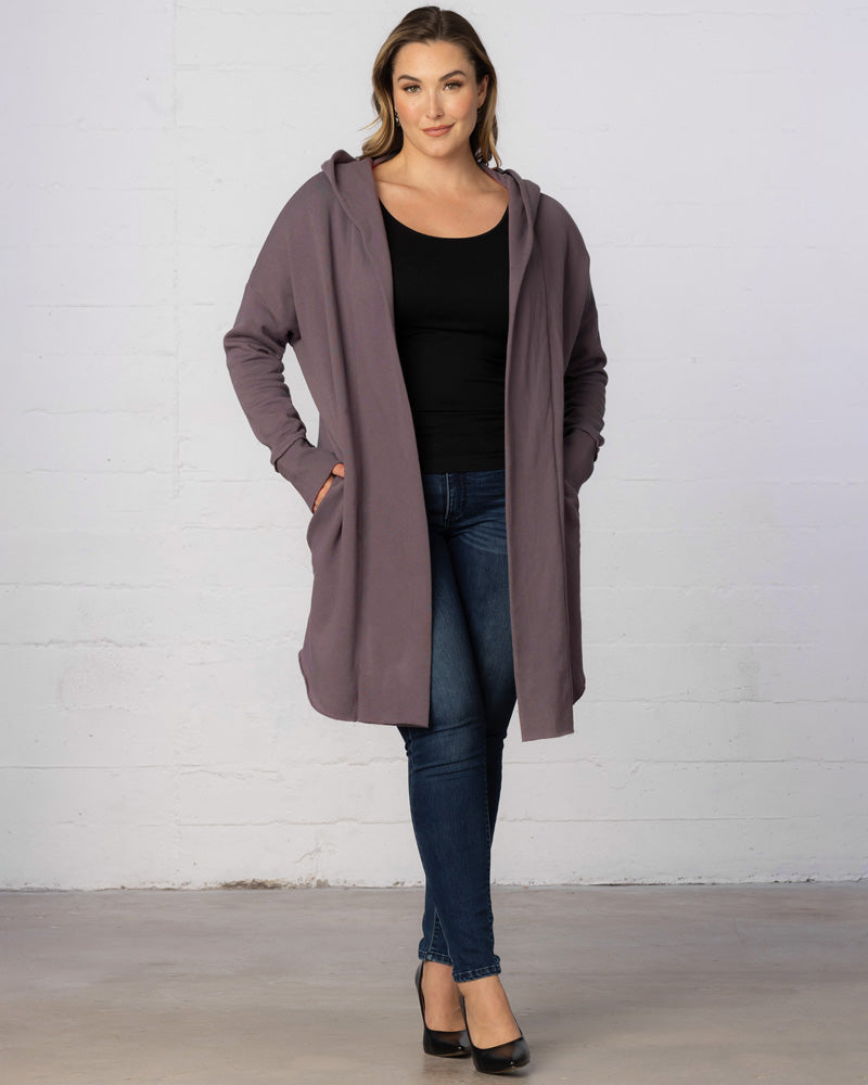 Longline hooded cardigan on sale