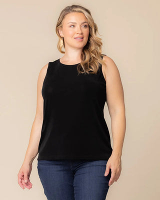 Classic Silky Sleeveless Tank Top by Vikki Vi in Black