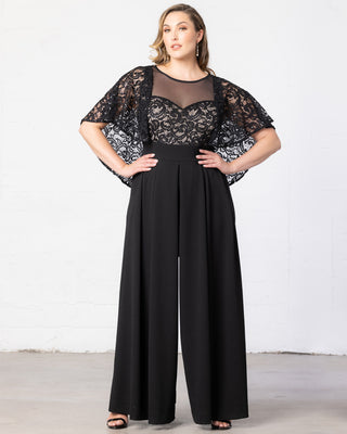 Alluring Sequins Formal Jumpsuit in Black Nude