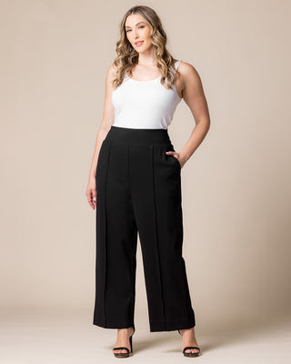 Polished Ponte Pants in Black Noir