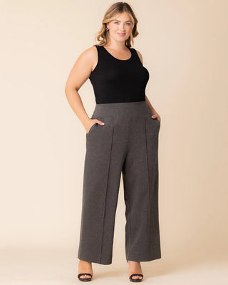 Polished Ponte Pants in Charcoal Grey