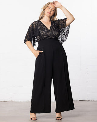 Helena Lace Jumpsuit in Black