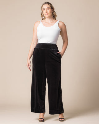 Velvet Luxe Wide Leg Pants in Onyx