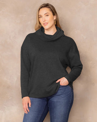 Astrid Long Sleeve Turtleneck Sweater in Back Noir