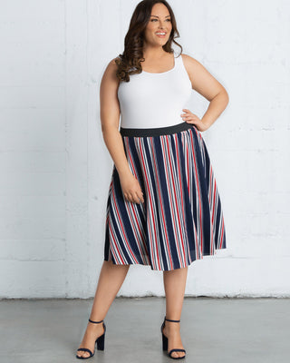 Boardwalk Bliss Skirt  in Vintage Stripes