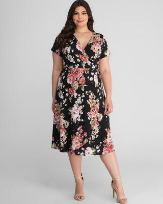 Harper Party Dress in Black Floral Print