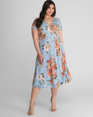 Harper Party Dress in Sky Blue Florals