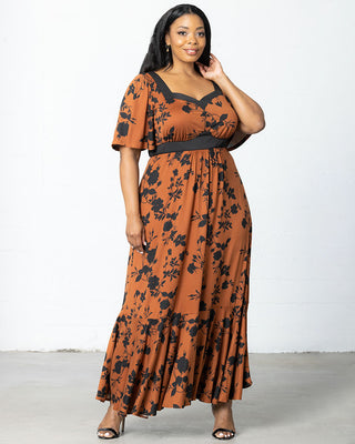 Icon Maxi Dress  in Auburn Floral Impressions