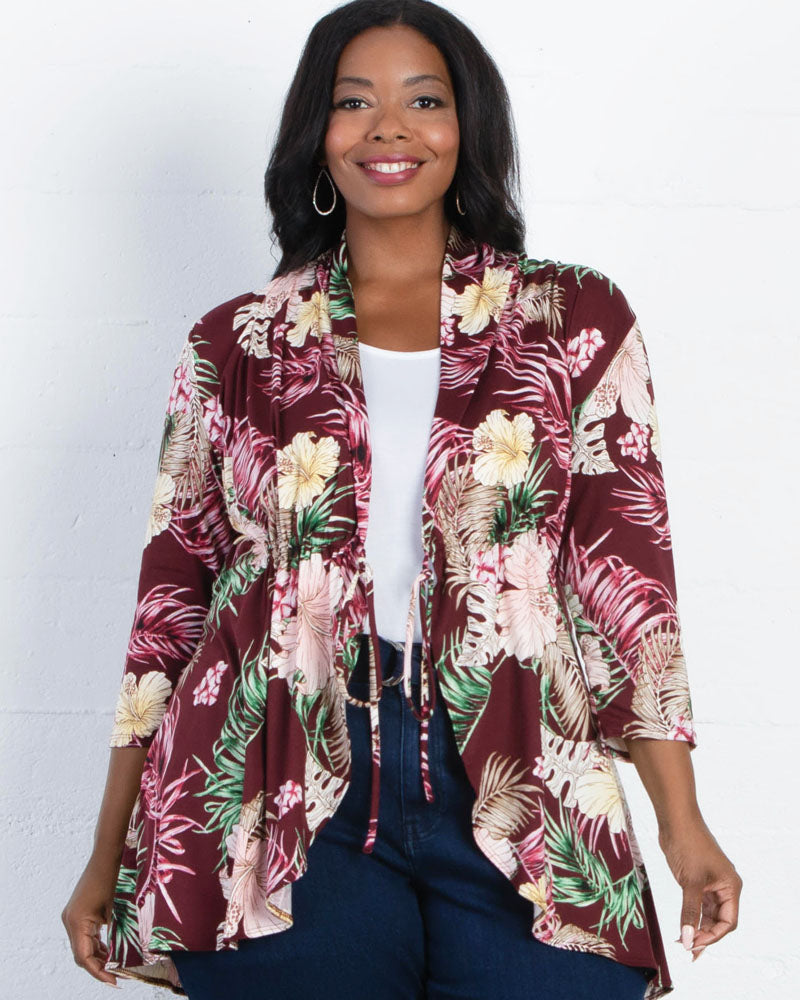 Plus size floral deals kimono cardigan