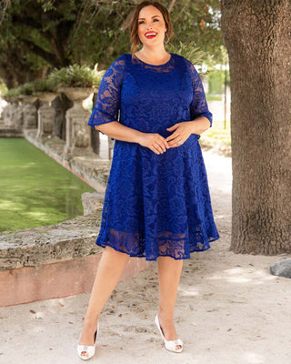 Livi Lace Dress  in Blue