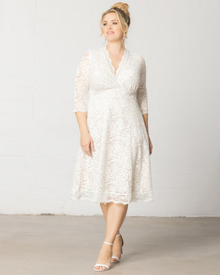 Bella Lace Dress  in Ivory Lace/Nude Lining