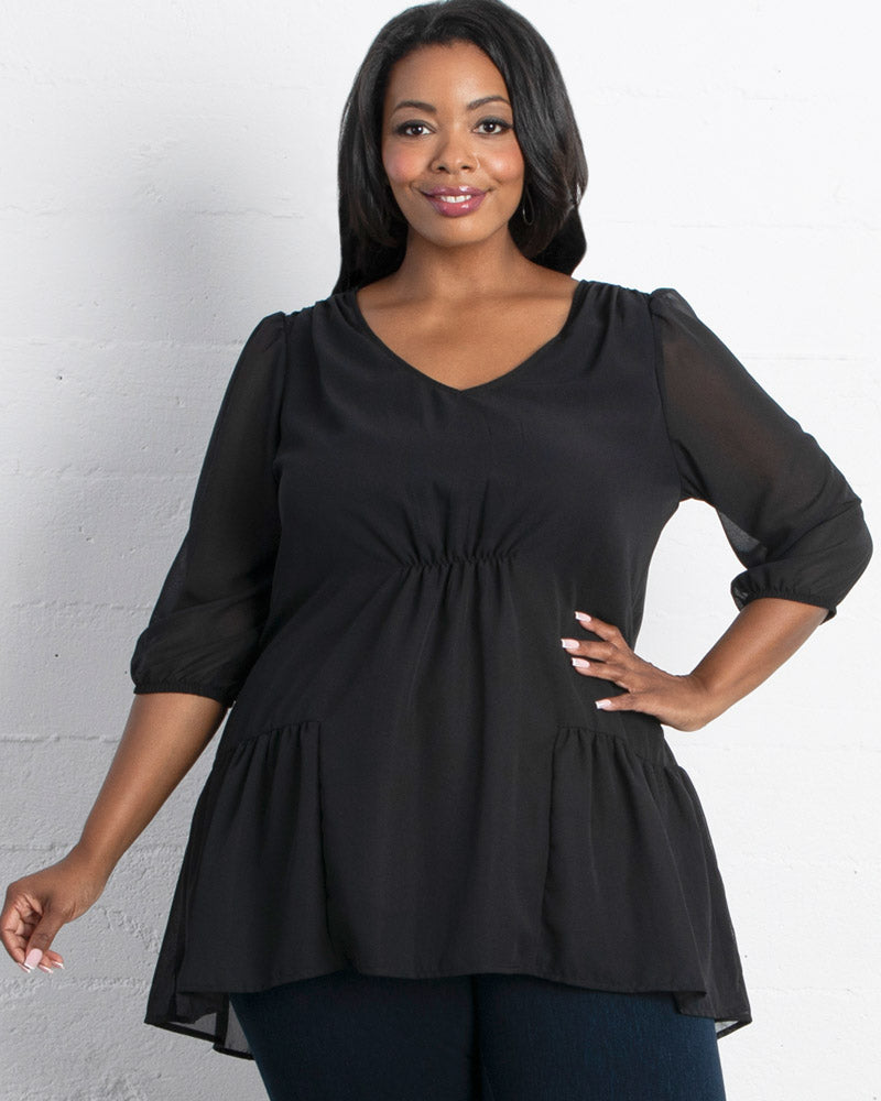 Cheryl Chiffon Tunic Top Final Sale Kiyonna