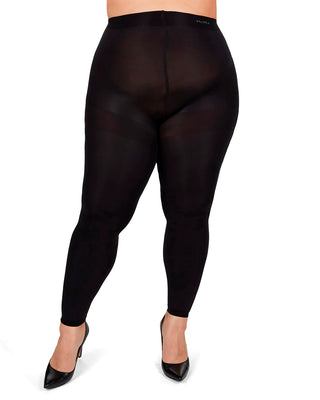Super Matte Control Top Footless Tights - Final Sale in Black