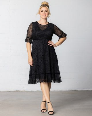 Francesca Cocktail Dress in Midnight Rose Garden