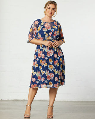Katarina Mesh Dress  in Brushed Florals