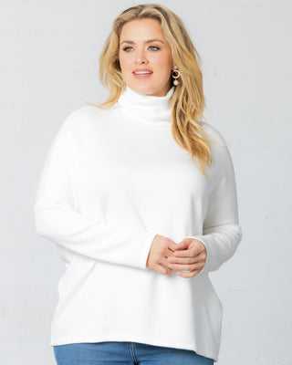 Paris Turtleneck Tunic Sweater  in Ivory