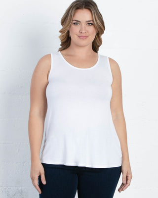 Relaxed Scoopneck Tank  in White