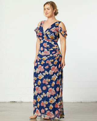Seraphina Mesh Gown  in Brushed Florals