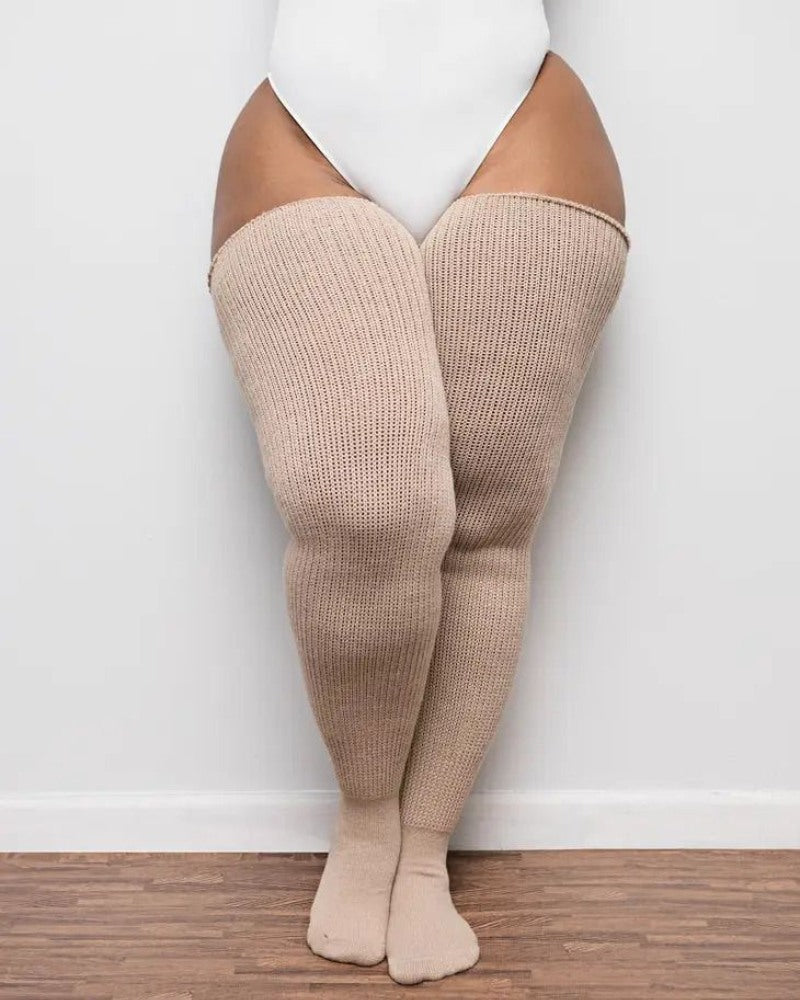 Cozy Plus Size Thigh High Knit Socks Cozy Plus Size Thigh High Knit Socks