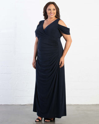 Gala Glam Evening Gown in Nocturnal Navy