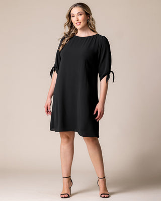 Women's Plus Size Manhattan A-Line Shift Dress in Black Noir