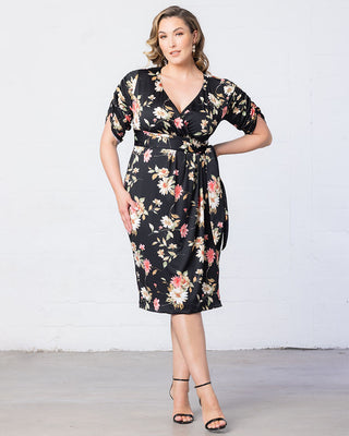Eden Faux Wrap Dress  in Midnight Meadow Print