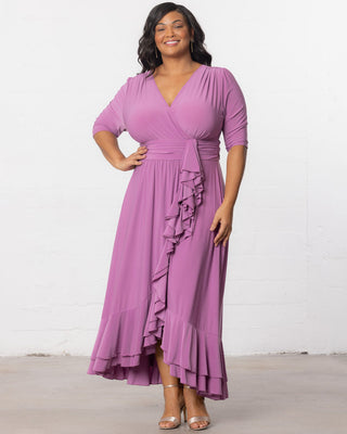 Veronica Ruffled Evening Gown in Lilac