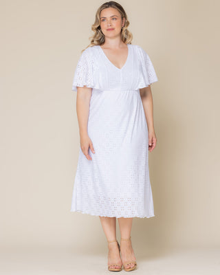 Lucy Eyelet Maxi Dress in White