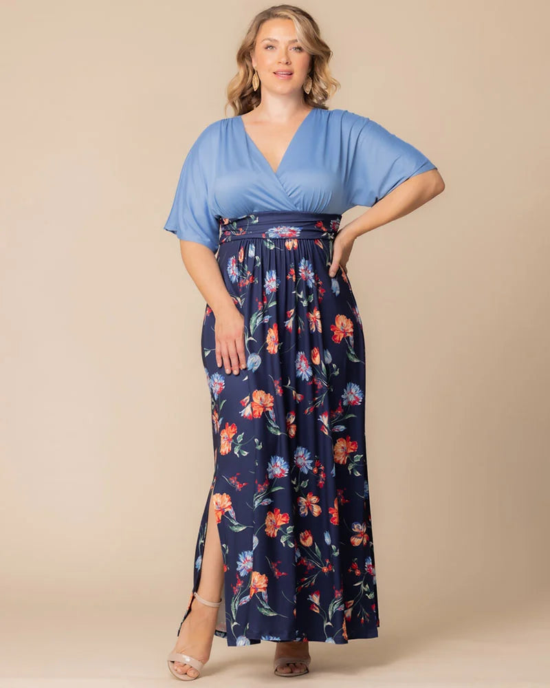 Party Attire Havana Nights Dress Plus Size Kiyonna Plus Size Havana Color Block Maxi Dress Vibrant Navy Florals Party Attire Havana Nights Dress Plus Size Kiyonna Plus Size Havana Color Block Maxi Dress Vibrant Navy Florals