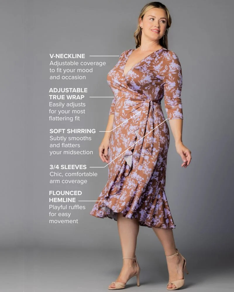 Flirty Flounce Wrap Dress