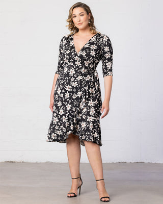 Flirty Flounce Wrap Dress  in Midnight Petals