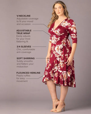 wrap neckline dress VENUS Faux Mini | Blue Womens THEIA Stephanie Wrap Dress Stephanie Wrap Dress 16 /