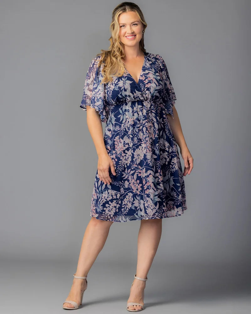 Kiyonna Plus Size Florence Flutter Sleeve Dress