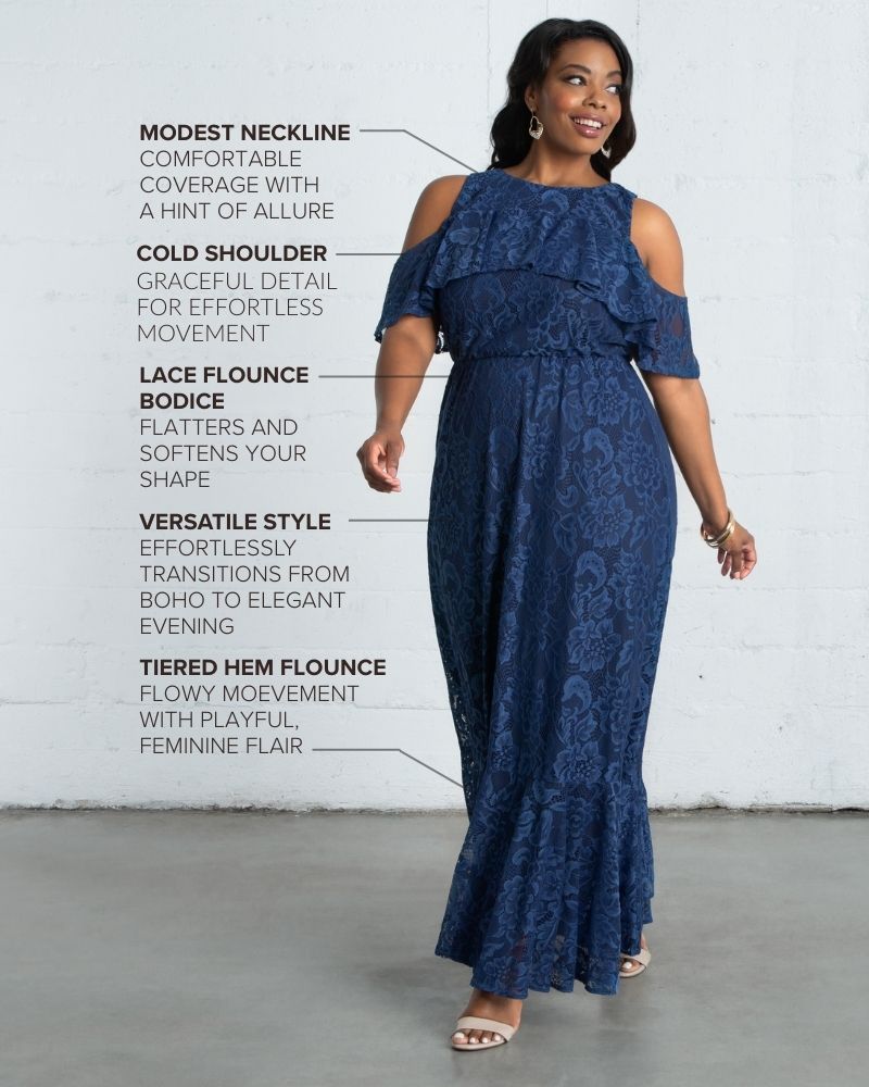kiyonna retro glam lace dress Kiyonna Plus Size Starry Sequin Lace Cocktail Dress - Teal Topaz