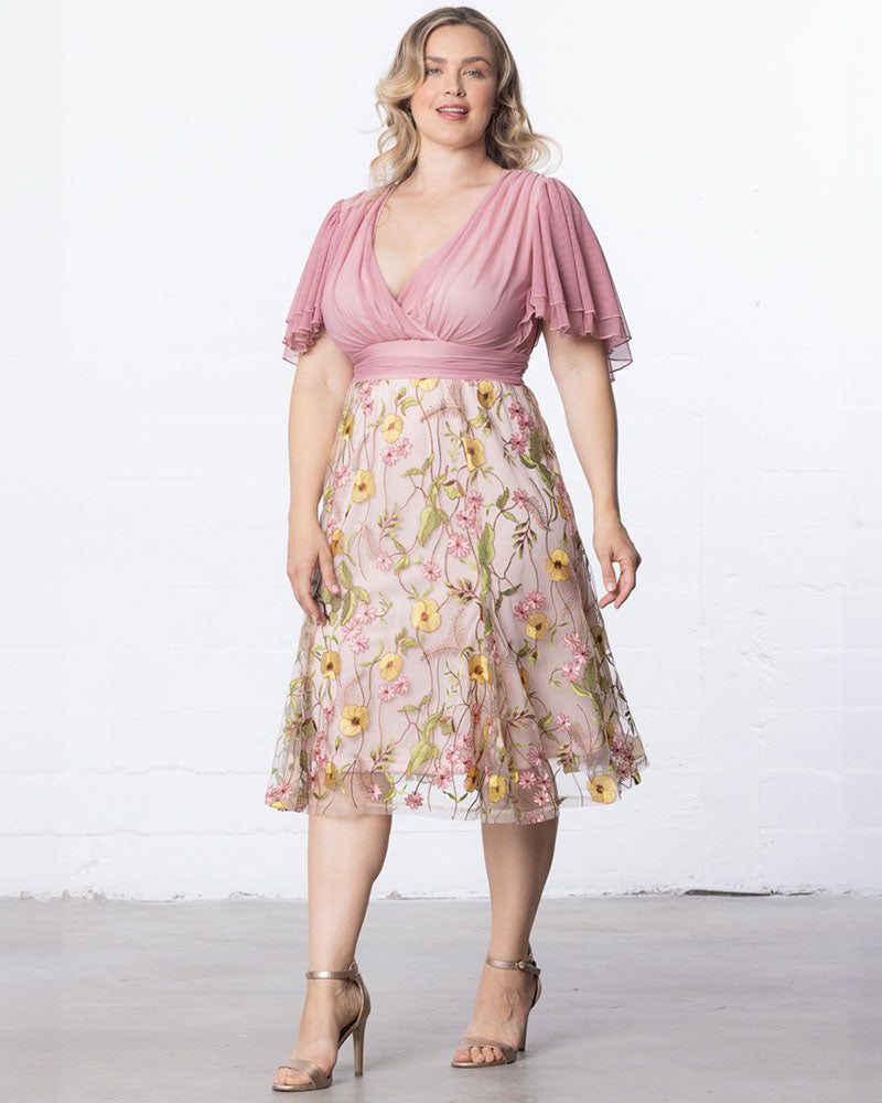 Lillian Embroidered Cocktail Dress - Plus Dawn Garden / 0X Lillian Embroidered Cocktail Dress - Plus Dawn Garden / 0X