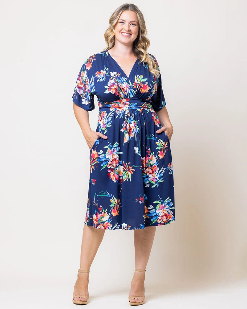 Gia Midi Dress - Plus Belize Blooms / 2X Gia Midi Dress - Plus Belize Blooms / 2X