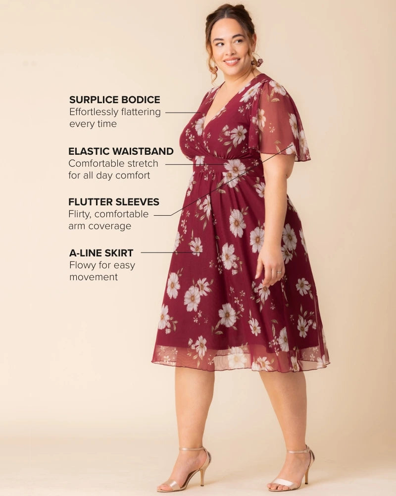 Kiyonna Plus Size Margot Mesh Cocktail Dress